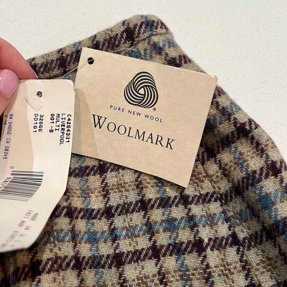 NEW Evan-Picone Wool Plaid Plum & Tan Pencil Skirt- 10 - Picture 3 of 8